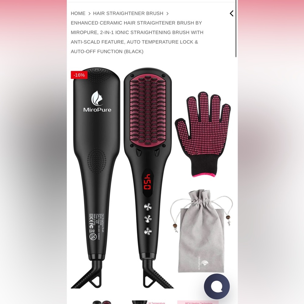 Micropure Hair Straightening Brush